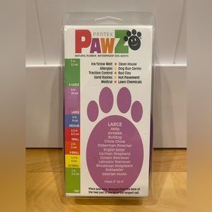 New Protex Pawz Natural Rubber, Waterproof Dog Boots in Purple - Size L (3”-4”)
